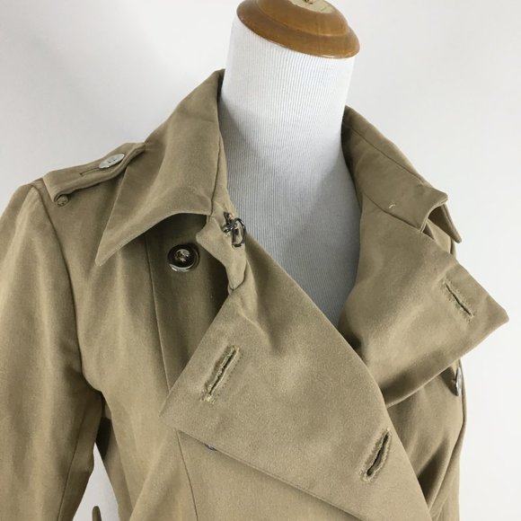 SONIA RYKIEL Beige/Brown Cashmere Blend Long Sleeve Belted Trench Coat Jacket - Picture 8 of 16